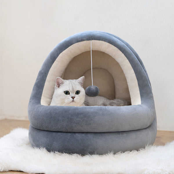 Cozy cat house bed