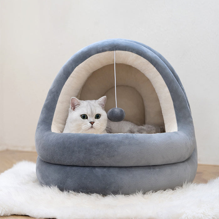 Cozy cat house bed